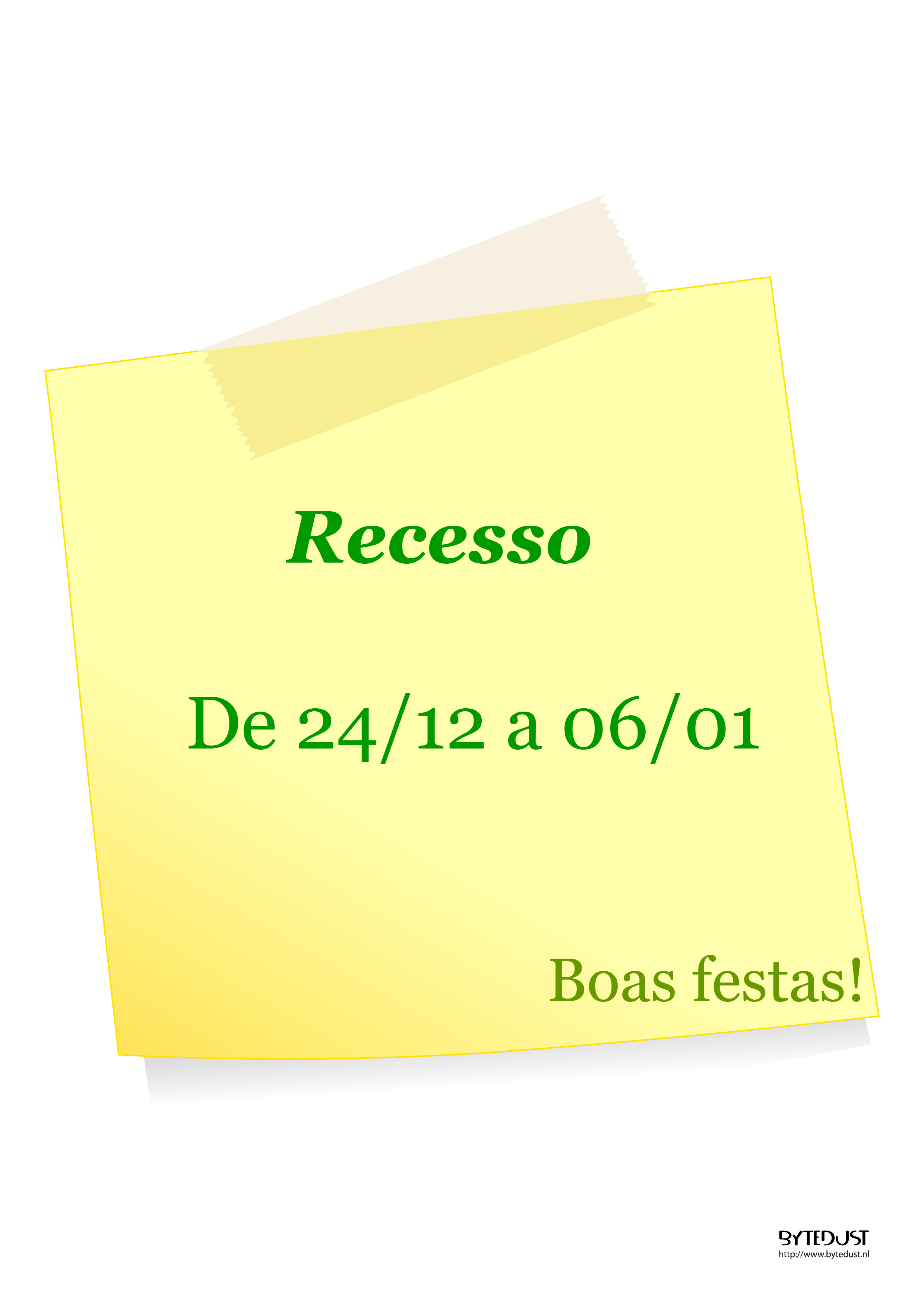 Aviso: Recesso de fim de ano